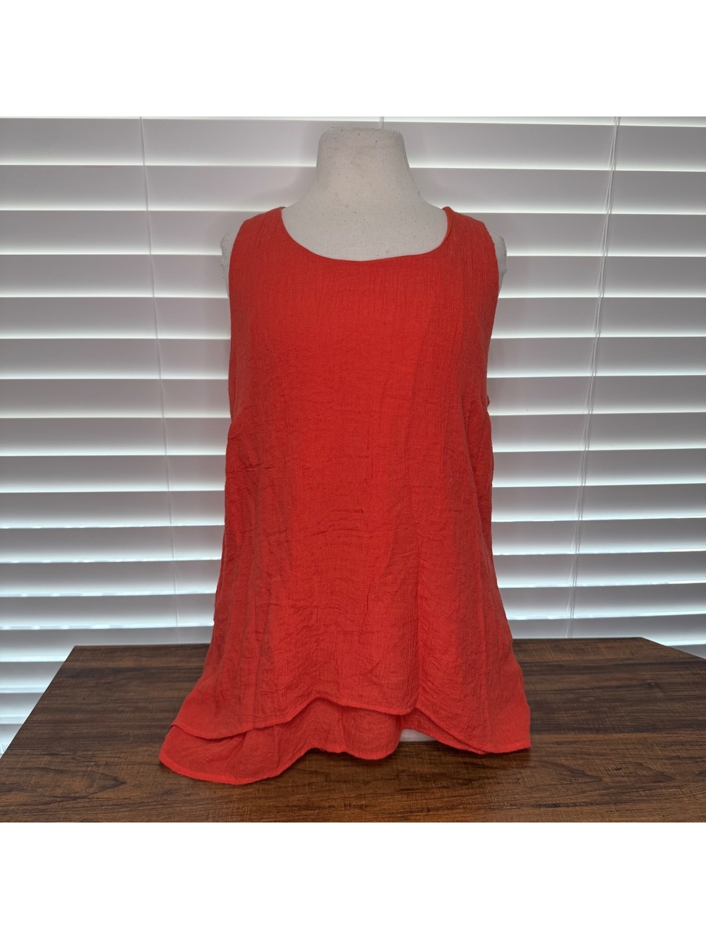 AB Studio Orange Sleeveless Tank Size XL
